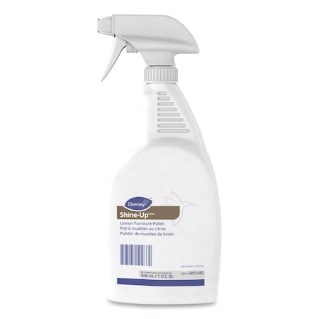 Diversey Shine-Up Furniture Cleaner, Lemon Scent, 32oz, Trigger Spray Btl, PK12 4995480